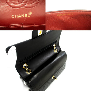 Τσάντα ώμου με αλυσίδα CHANEL Classic Double Flap 9" Μαύρο Lambskin m30 hannari-shop