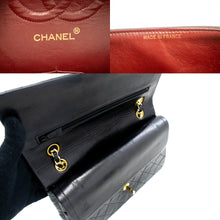 CHANEL Classic Double Flap 10" Chain Shoulder Bag Black Lambskin L74 hannari-shop