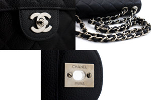 CHANEL Classic Large 11" Chain Shoulder Bag Black Grained Calfskin h58 hannari-shop