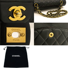 CHANEL Classic Double Flap Medium Chain Shoulder Bag Black Lamb k61 hannari-shop