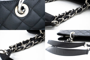 CHANEL Caviar GST 13" Grand Shopping Tote Chain Shoulder Bag Black L99 hannari-shop