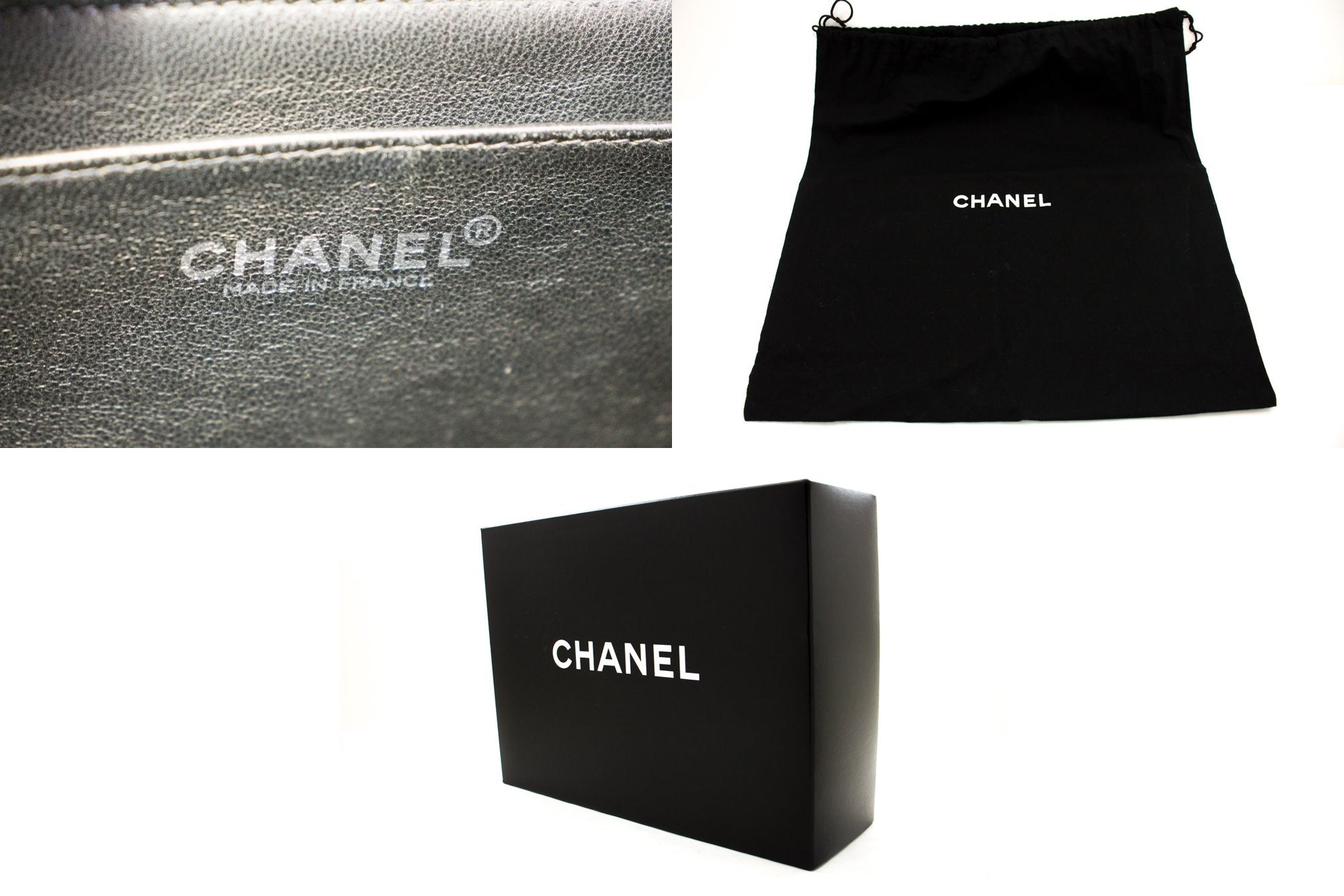 CHANEL Classic Large 11 Chain Shoulder Bag Black Grained Calfskin h58 –  hannari-shop