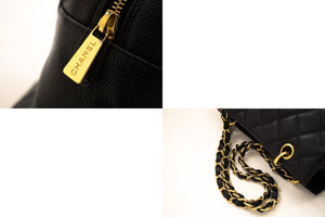 CHANEL Chain Caviar Shoulder Bag Shopping Tote Μαύρο καπιτονέ τσαντάκι L29 hannari-shop
