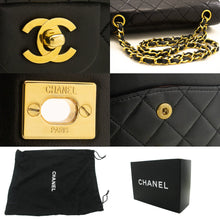 CHANEL Classic Double Flap 9" Chain Shoulder Bag Black Lambskin L63 hannari-shop