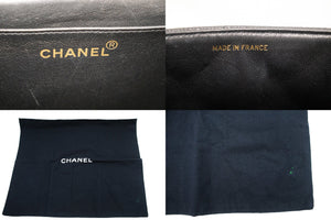 Τσάντα CHANEL Caviar Handle Bag Kelly Black Flap Leather Gold k75 hannari-shop