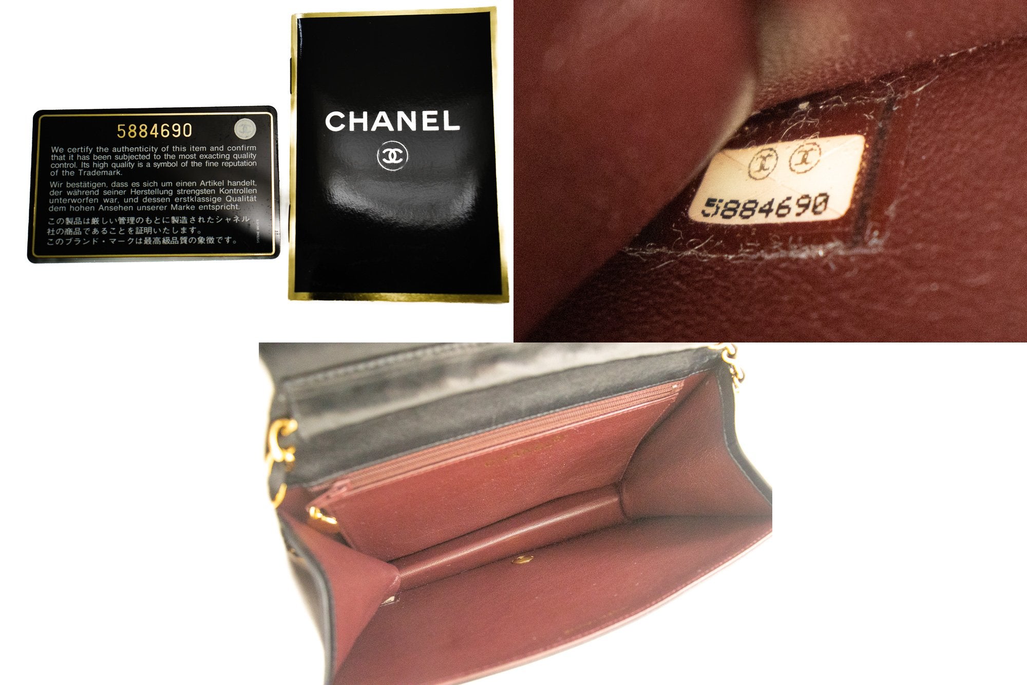 CHANEL Classic Large 13 Flap Chain Shoulder Bag Black Lambskin j82 –  hannari-shop
