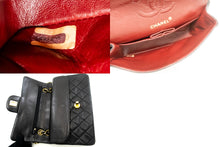 CHANEL Classic Double Flap 9" Chain Shoulder Bag Black Lambskin L63 hannari-shop