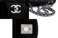 CHANEL Large Classic Handbag 11"Chain Shoulder Bag Flap Black Lamb h44 hannari-shop