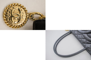 CHANEL Gold Medallion Caviar Skuldertaske Shopping Tote Sort i53 hannari-shop