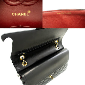 Τσάντα ώμου με αλυσίδα CHANEL Classic Double Flap 10" Μαύρο Lambskin m19 hannari-shop