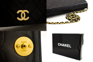 CHANEL Full Flap Chain Skuldertaske Clutch Sort Quiltet Lammeskind h33 hannari-shop