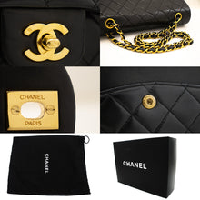 CHANEL Classic Double Flap 10" Chain Skuldertaske Sort Lammeskind k76 hannari-shop