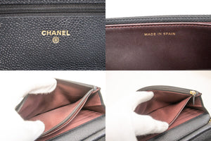 CHANEL Caviar Wallet On Chain WOC Sort skuldertaske Crossbody m46 hannari-shop