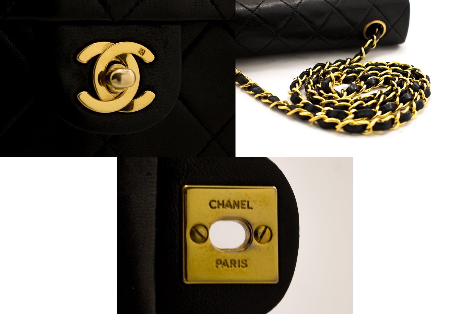 CHANEL Round Mini Small Chain Umhängetasche Crossbody Black Quilted