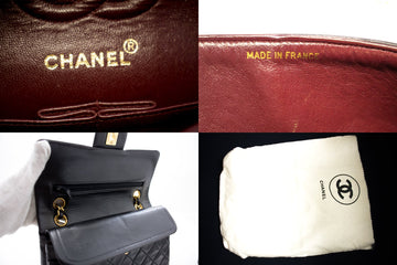 CHANEL Classic Maxi 13 2.55 Flap Chain Shoulder Bag Black Lamb h22 –  hannari-shop