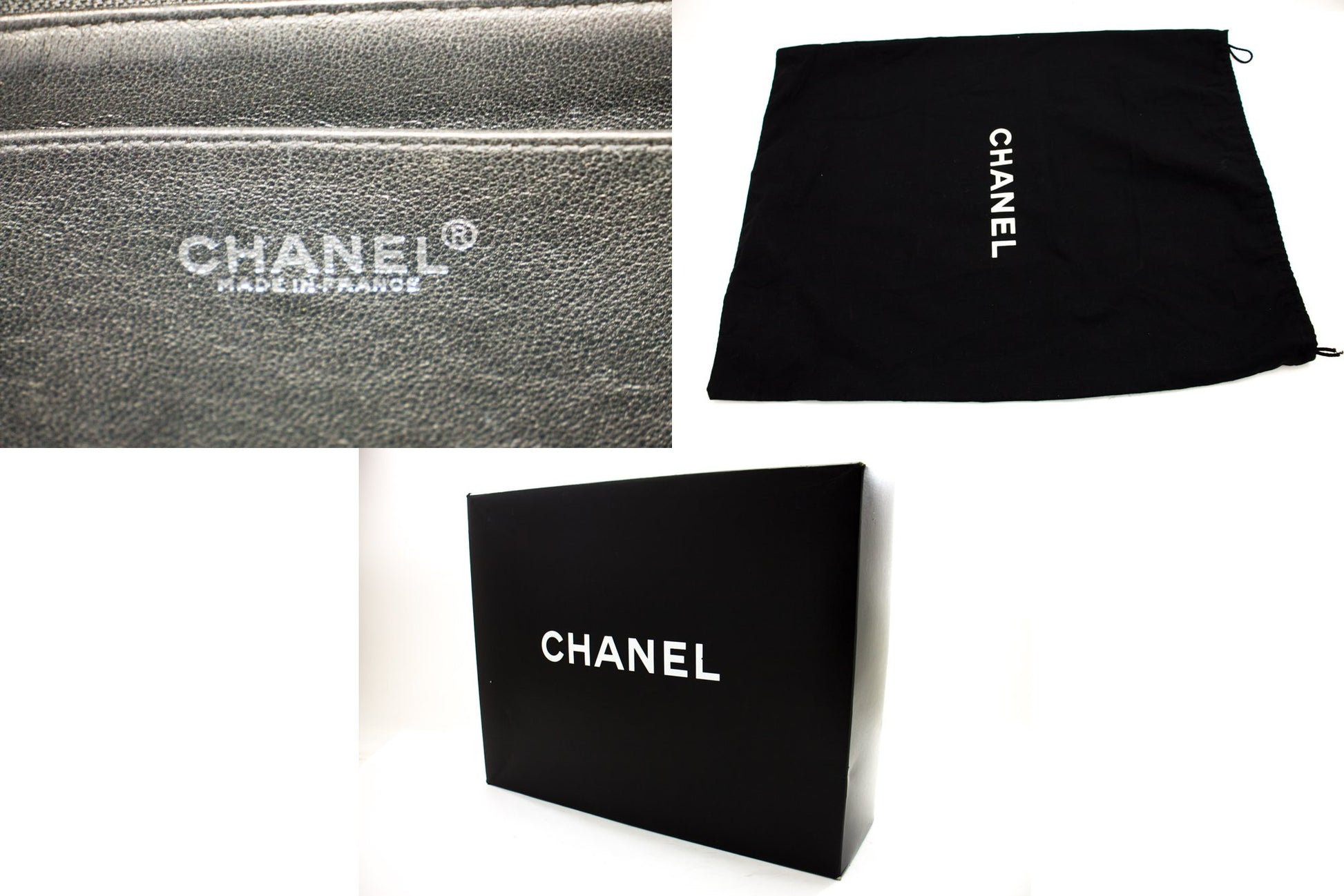 CHANEL Große Classic Handtasche mit Kettenriemen, Schultertasche, Klappe, Schwarz, Caviar-Leder g66 hannari-shop
