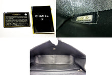CHANEL Μεγάλη κλασική τσάντα τσάντα ώμου με πτερύγιο μαύρο χαβιάρι g66 hannari-shop