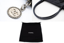 Τσάντα ώμου CHANEL Silver Medallion Caviar Shopping Tote Μαύρο k56 hannari-shop