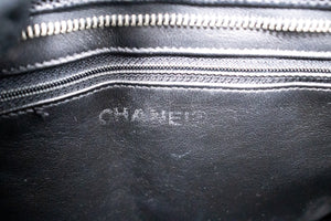 CHANEL Silver Medallion Caviar Shoulder Bag Shopping Tote Black k56 hannari-shop