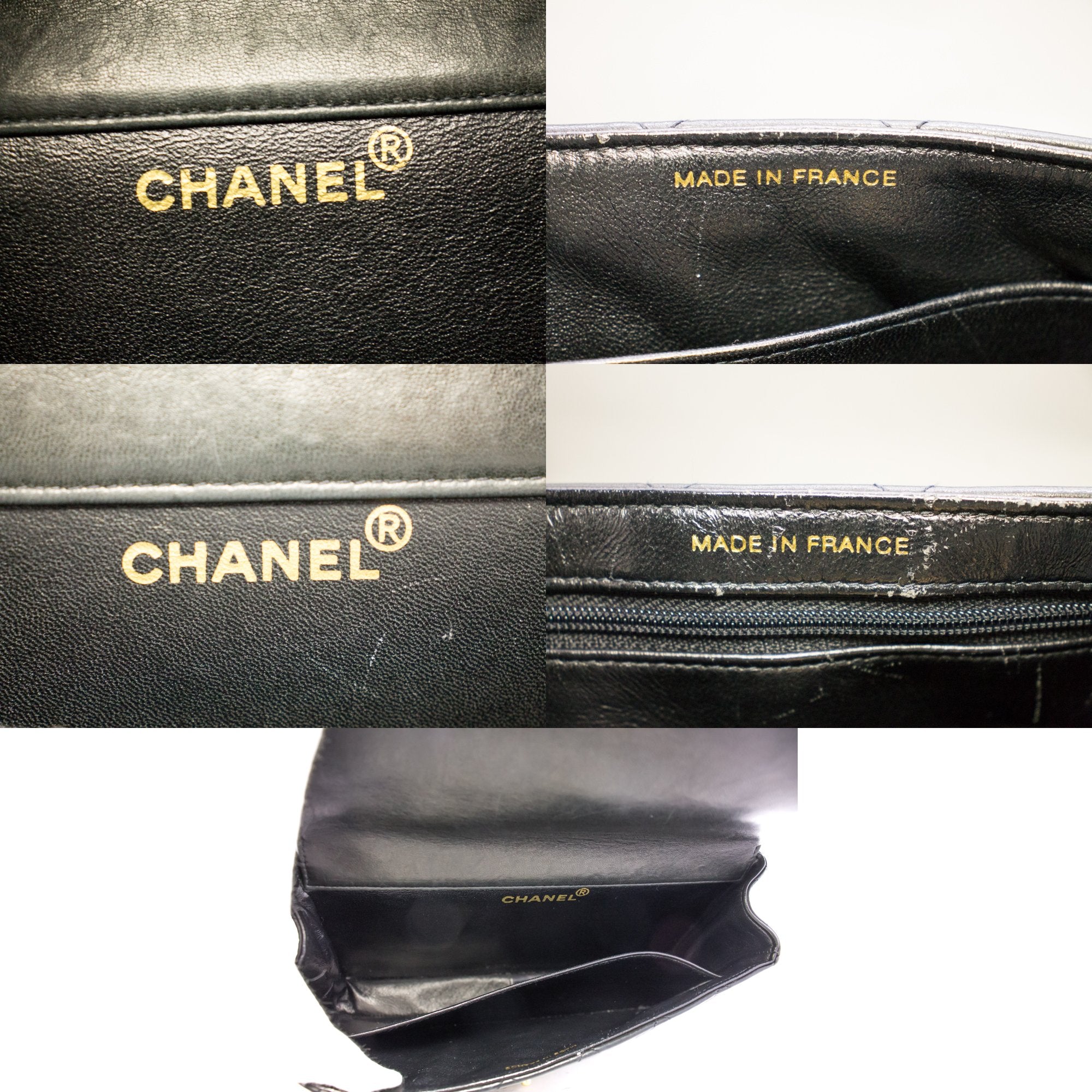 CHANEL Two Face lined Sided Flap Chain Shoulder Bag Black Quilted