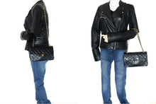 CHANEL Classic Double Flap 9" Chain Skuldertaske Sort Lammeskind j62 hannari-shop