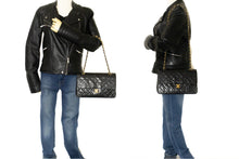 CHANEL Classic Double Flap 10" kæde skuldertaske Sort lammeskind g98 hannari-shop