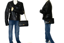 CHANEL Classic Double Flap 9" Chain Skuldertaske Sort Lammeskind k96 hannari-shop