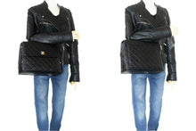 Τσάντα CHANEL Caviar Handle Bag Kelly Black Flap Leather Gold L94 hannari-shop