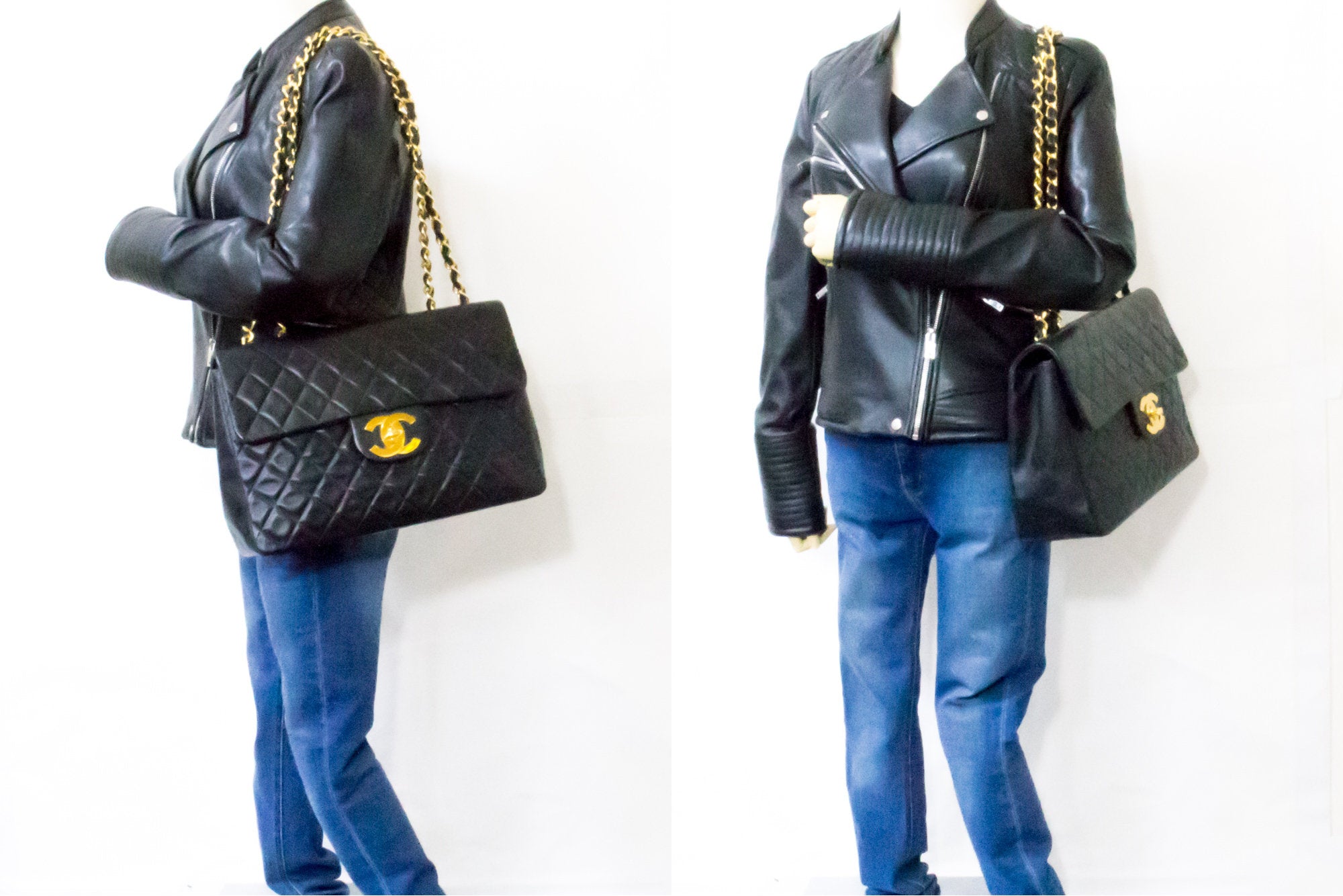 Chanel 2.55 Maxi Jumbo XL Double Flap Bag Black