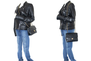 CHANEL Mini Square Small Chain Skuldertaske Crossbody Black Quilt k83 hannari-shop