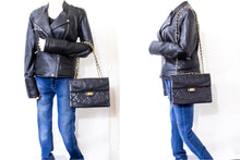 CHANEL Vintage Classic Chain Shoulder Bag Black Quiltted Flap Lamb c20 hannari-shop