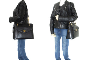CHANEL Caviar Large Chain Shoulder Bag Black Leather Gold Zipper m21 hannari-shop